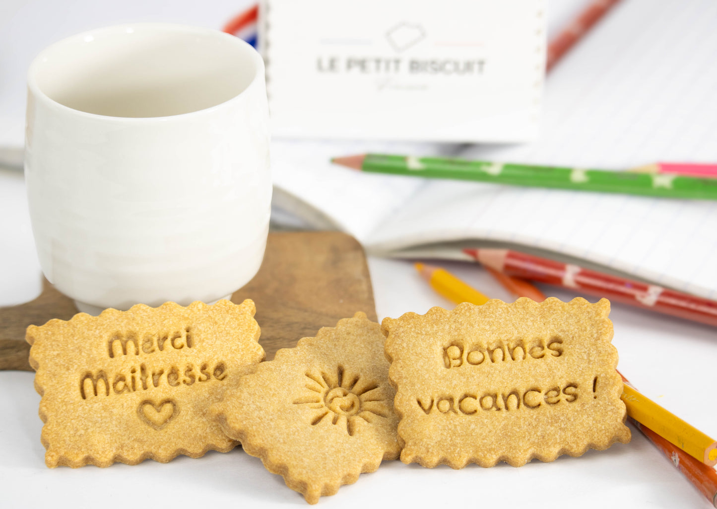 Coffret biscuits personnalisés "Merci Maîtresse"
