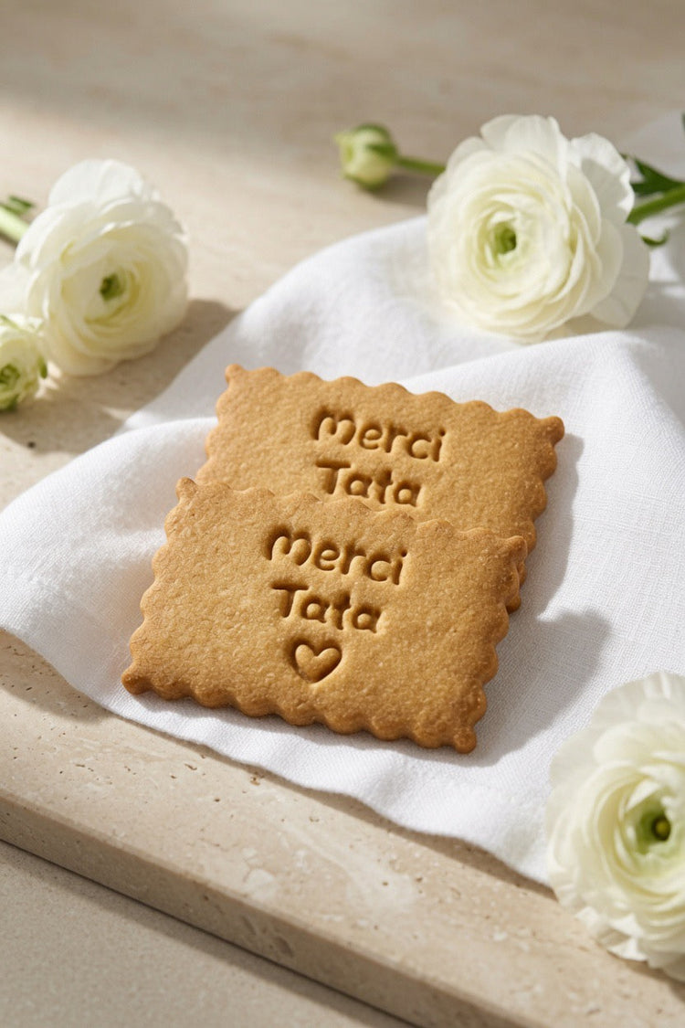 Cadeau Merci Nounou & Merci Tata – Biscuits personnalisés