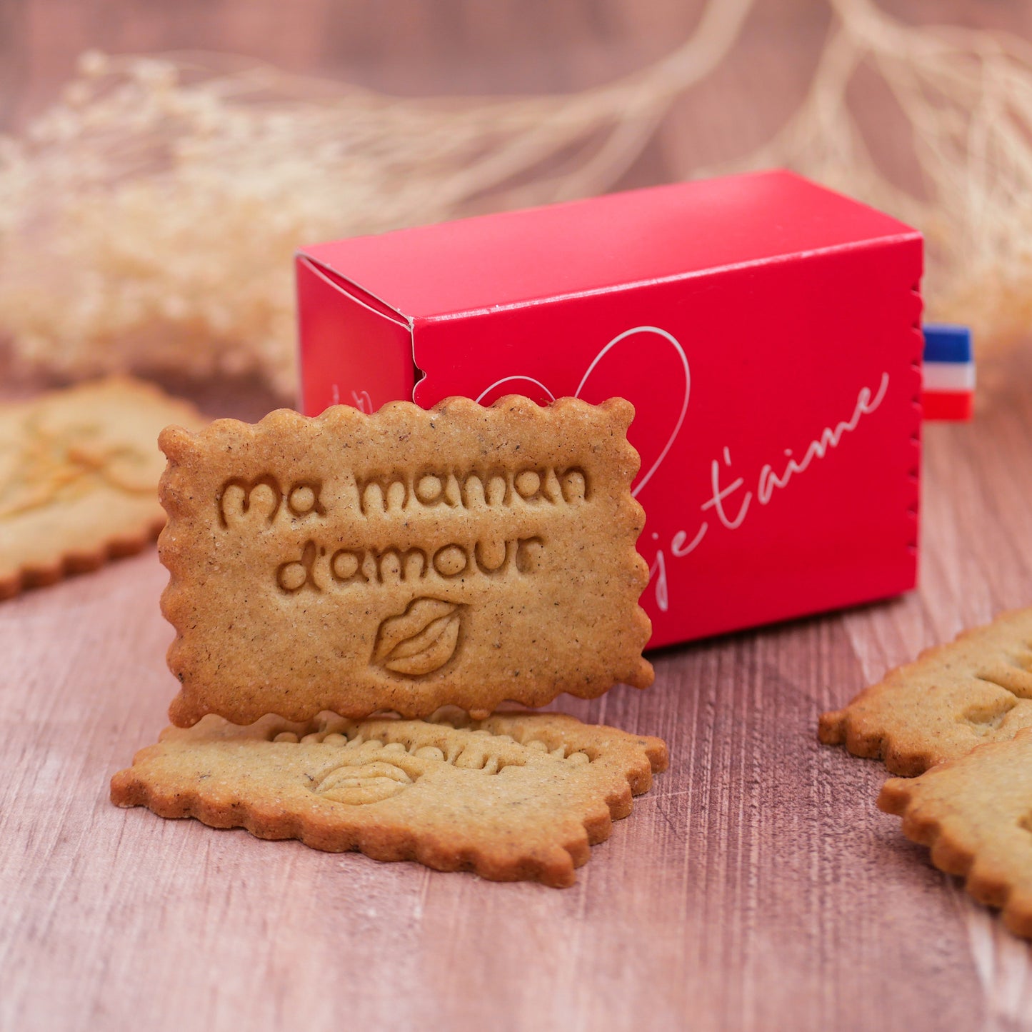 Coffret de biscuits personnalisés Maman d'amour par Le Petit Biscuit Français