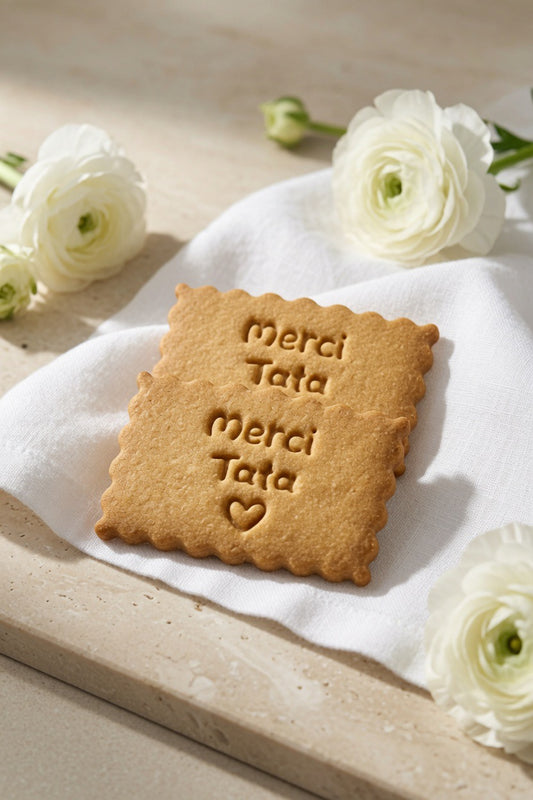 Coffret biscuits personnalisés Merci Tata