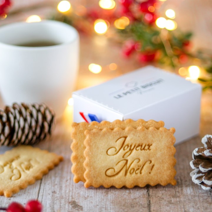Coffret de Biscuits Personnalisés Joyeux Noël Le Petit Biscuit Français
