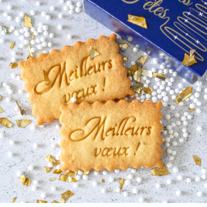 Coffret de Biscuits Personnalisés Meilleurs vœux Le Petit Biscuit Français 